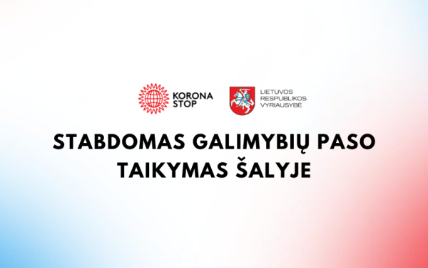 Stabdomas galimybių paso taikymas, daugiau dėmesio skiriama individualioms apsaugos priemonėms