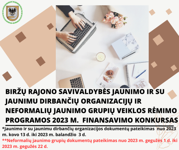 PASKELBTAS JAUNIMO, SU JAUNIMU DIRBANČIŲ ORGANIZACIJŲ IR NEFORMALIŲ JAUNIMO GRUPIŲ VEIKLOS...
