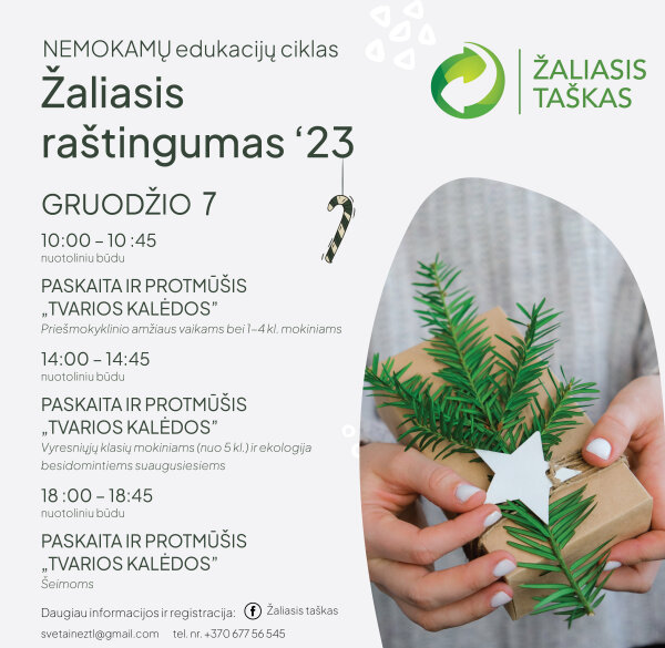Nemokamų nuotolinių edukacijų ciklas: kaip Kalėdų tradicijas paversti tvaresnėmis