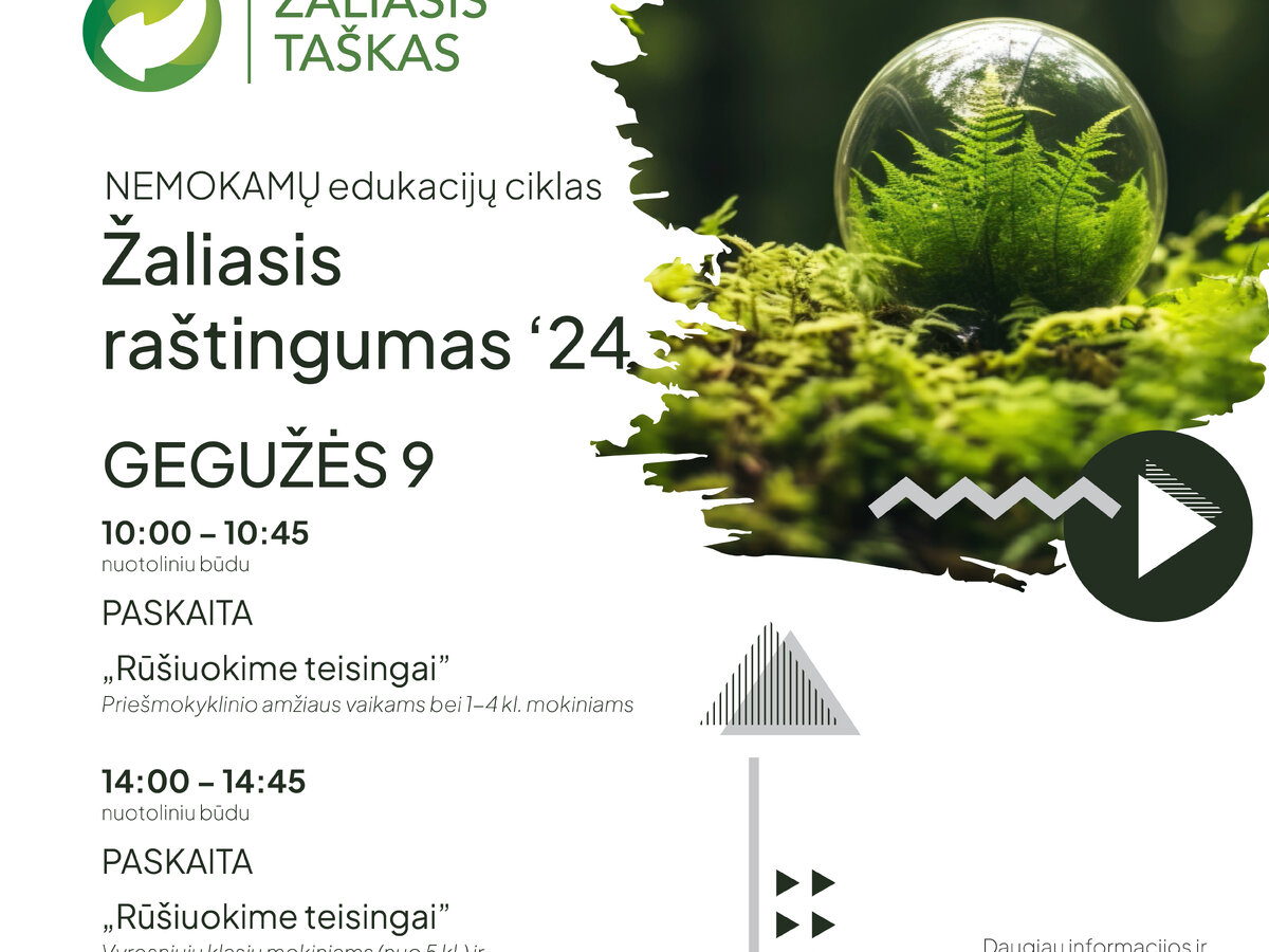 „Žaliasis taškas“ kviečia prisijungti prie NEMOKAMŲ nuotolinių ...