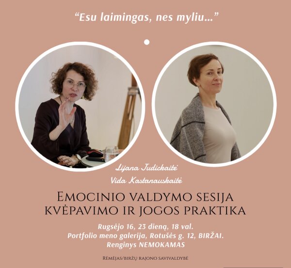 Kviečiame dalyvauti emocinio valdymo sesijoje ir judesio/ kvėpavimo praktikumuose