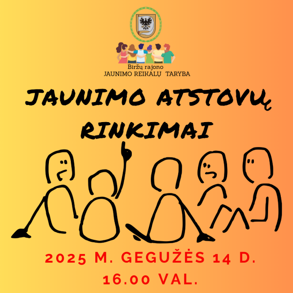 Jaunimo atstovų rinkimai į Biržų rajono savivaldybės jaunimo reikalų tarybą!