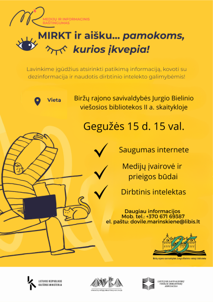 Kviečiame į Medijų ir informacinio raštingumo mokymus